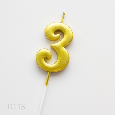 Nến vàng số to 3 (mới)