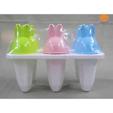 COMBO 3 Khuôn làm kem 6 ngăn hình thỏ - giao màu ngẫu nhiên