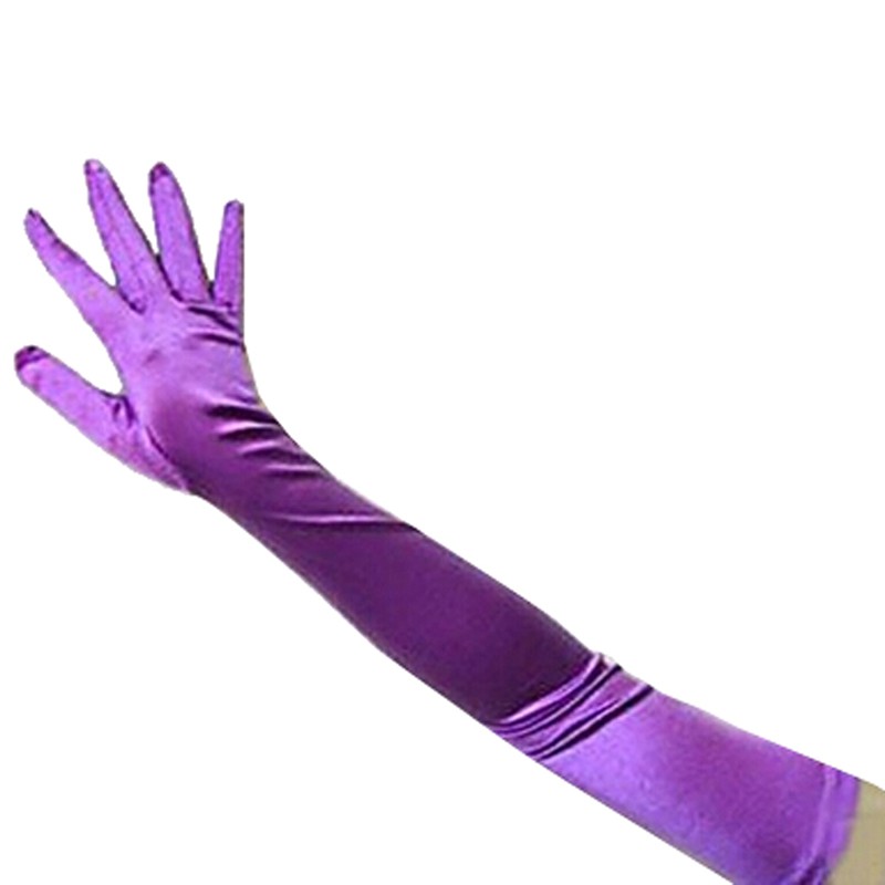 Đôi găng tay satin màu trơn dài 38cm cho nữ