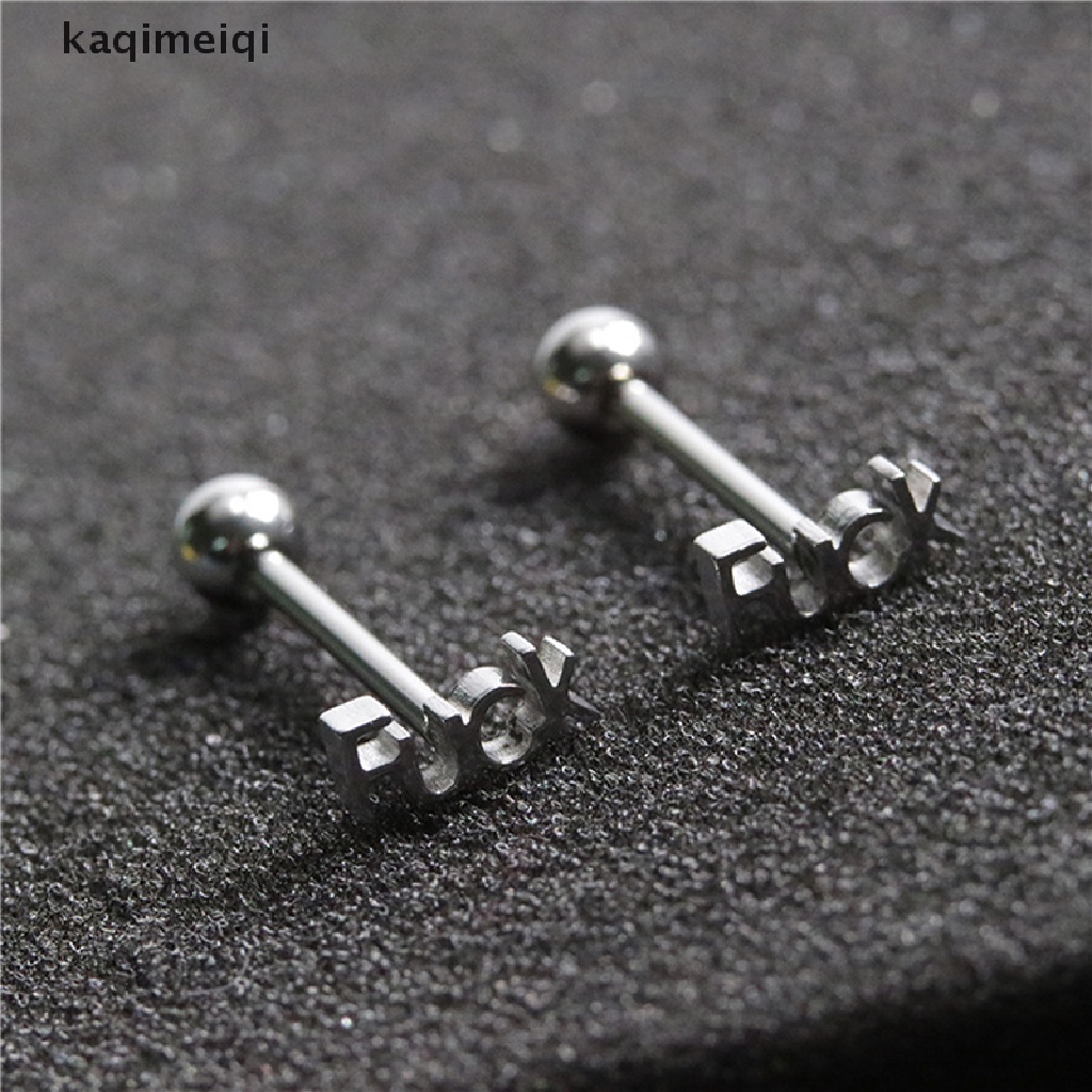 [KAQ] Punk Stainless Steel Finger Kiss Tongue Rings Body Barbell Ring Piercing Jewelry GJL