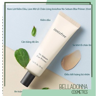 [Chuẩn Auth] Kem Lót Kiềm Dầu, Làm Mờ Lỗ Chân Lông Innisfree No Sebum Blur Primer 25ml
