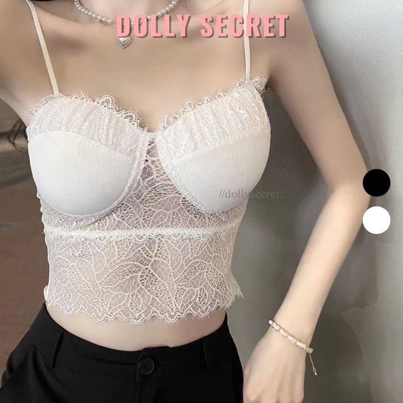 Áo Lót Bralette Ren Có Mút Nâng Ngực Nữ Dáng Cúp Quây Ngang Sexy DOLLY SECRET A26