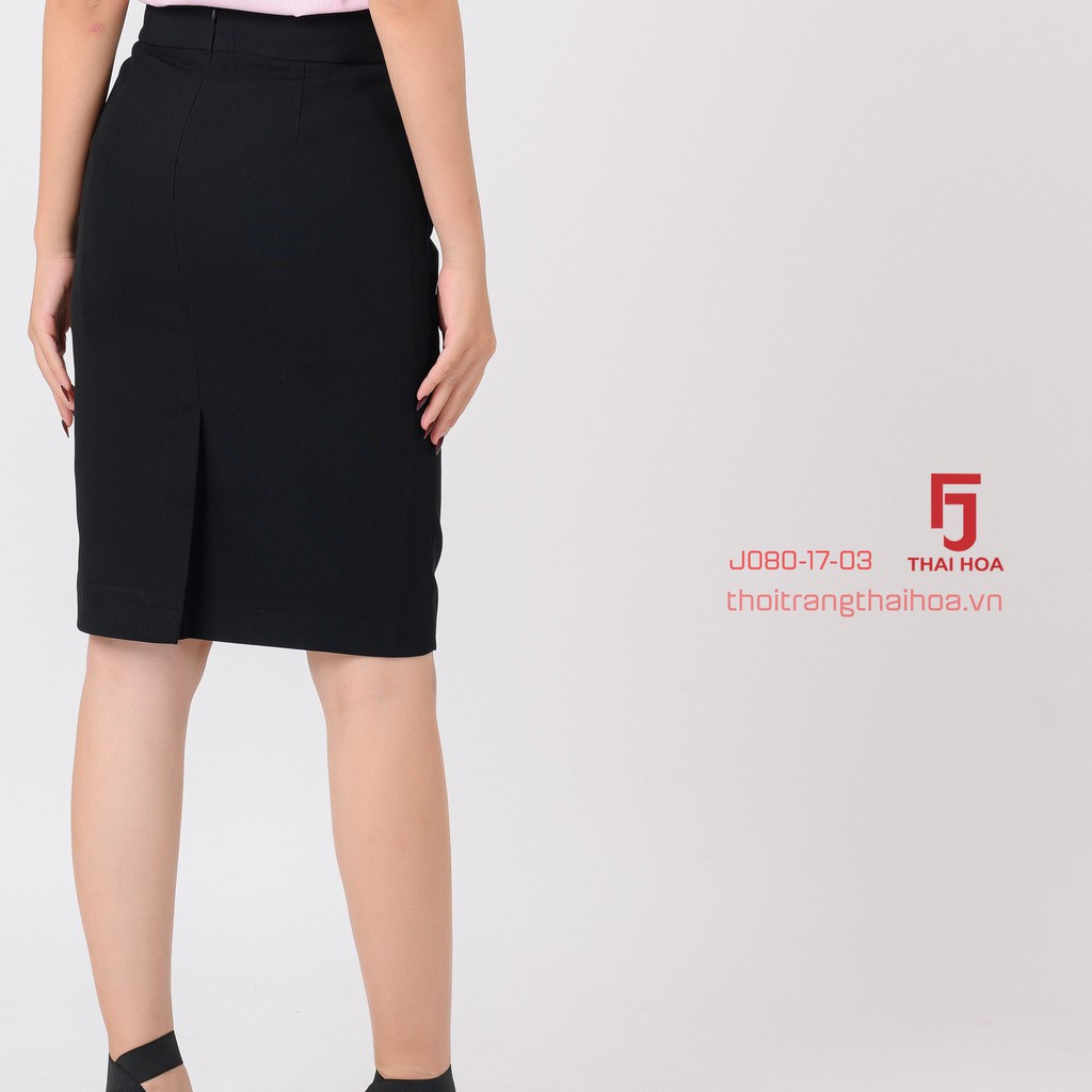 Chân váy dài Thái Hòa J080-17-03 Chân váy công sở dài, màu đen, dáng ôm,Chất liệu vải nhẹ,độ bền màu cao | BigBuy360 - bigbuy360.vn