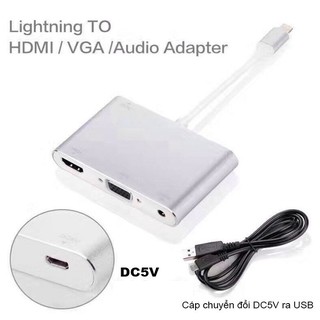[KM] Cáp Lightning to HDMI VGA Audio