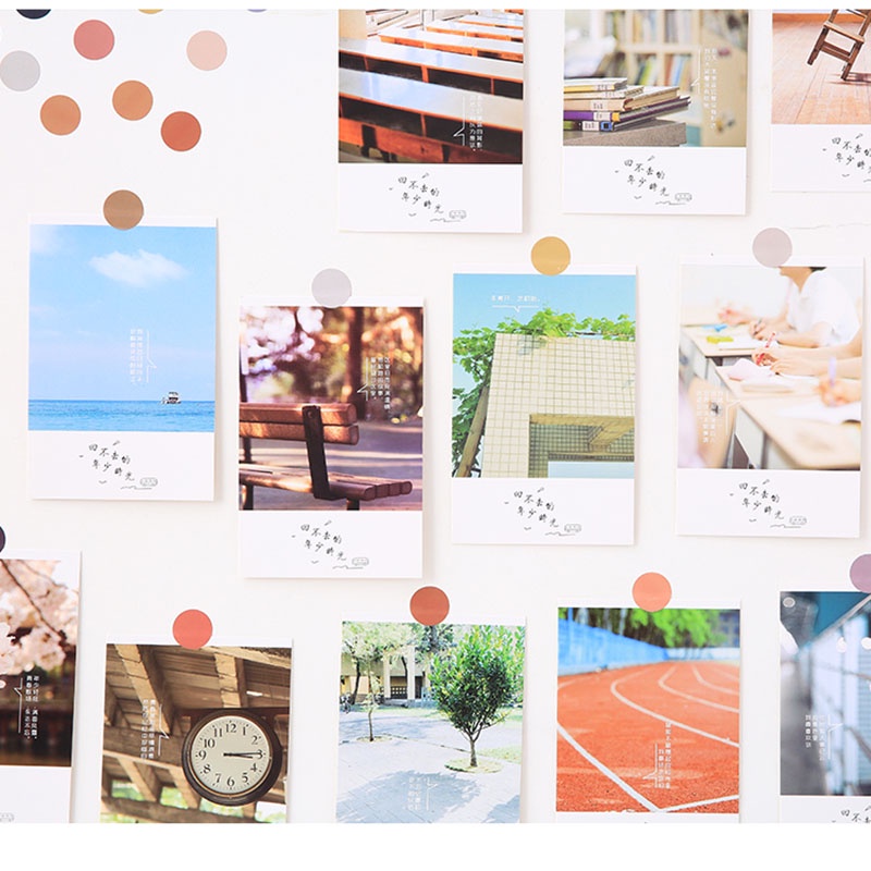 Set 48 miếng dán chấm bi nhiều màu trang trí album ảnh tiện dụng