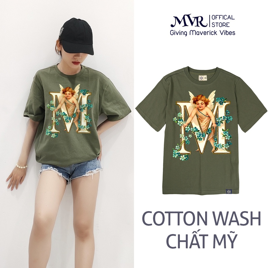 Áo thun nam nữ unisex thiên thần MVR local hoa đẹp Angle ao phông cotton form xuất chuẩn phong cách Hàn Quốc 112019011
