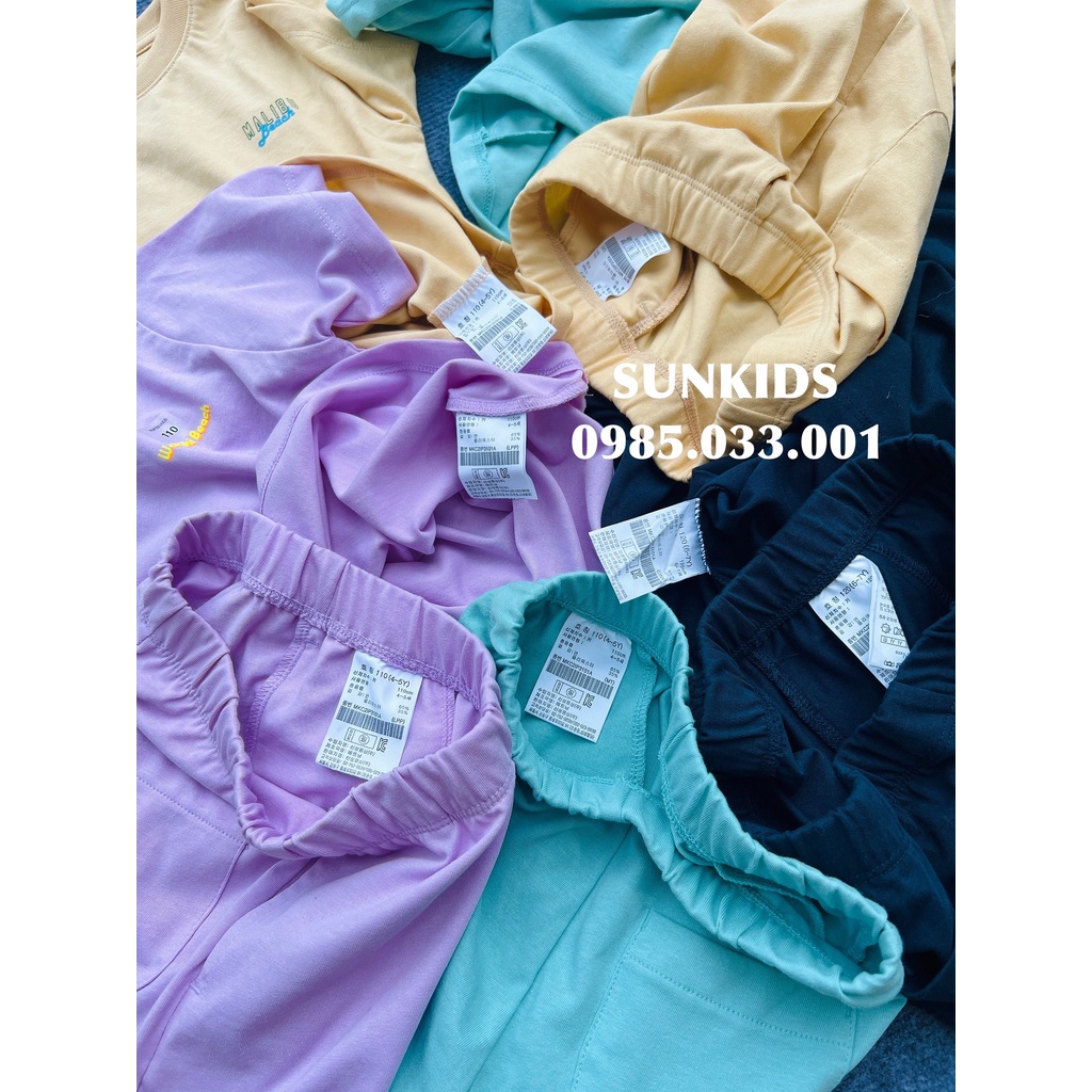 Bộ hè bé trai bé gái chất cotton xuất xịn Top, ten kids chữ ngực