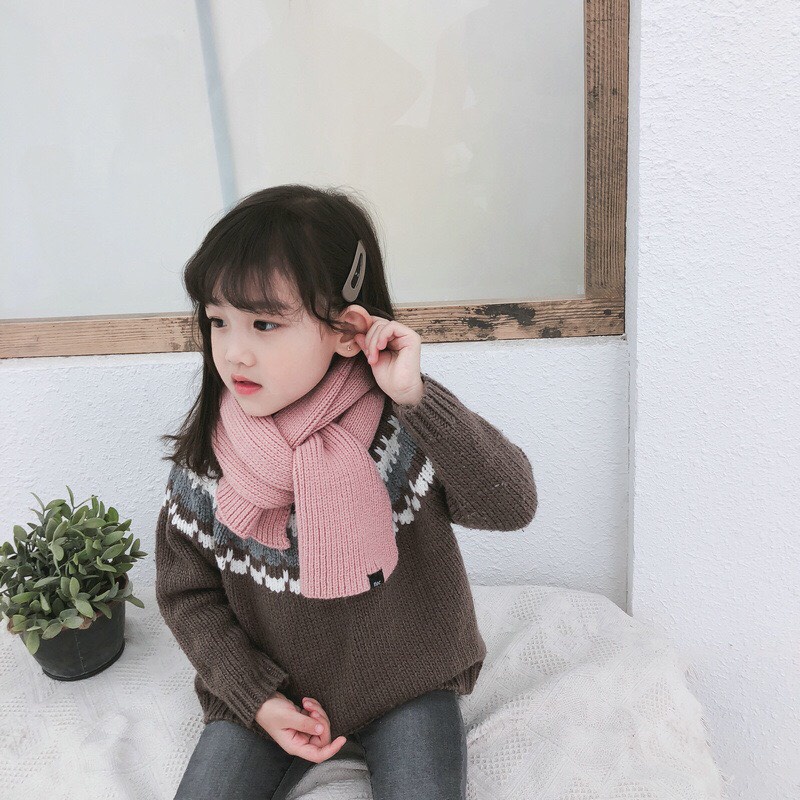 Khăn quàng cổ cho bé chất len hàng cao cấp - Khăn len trẻ em Full 13 Màu