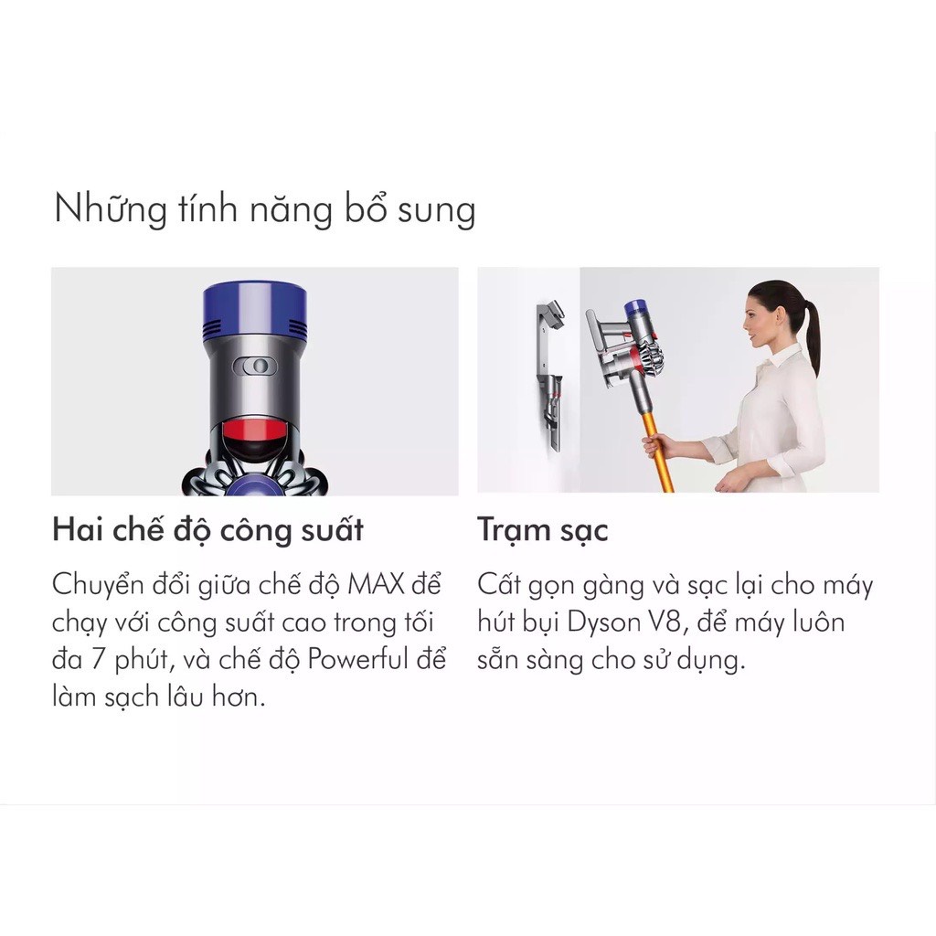 Máy hút bụi Dyson V8 Absolute không dây - Hàng Chính Hãng