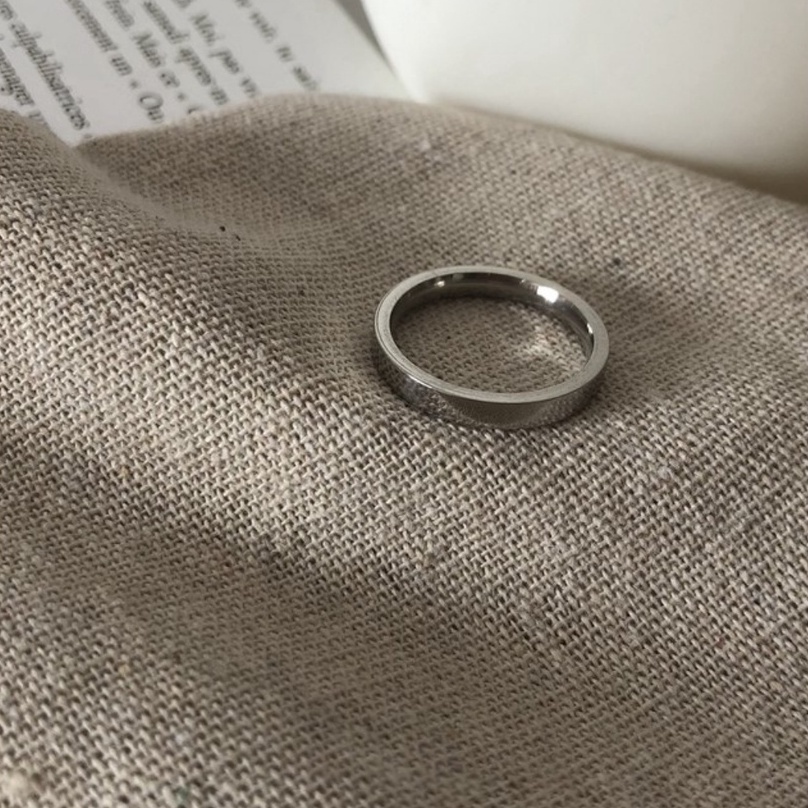 Nhẫn Nam Titatium Kiểu Trơn Đẳng Cấp Châu Âu Hai Bản To Và Nhỏ - Nhẫn Plain Ring