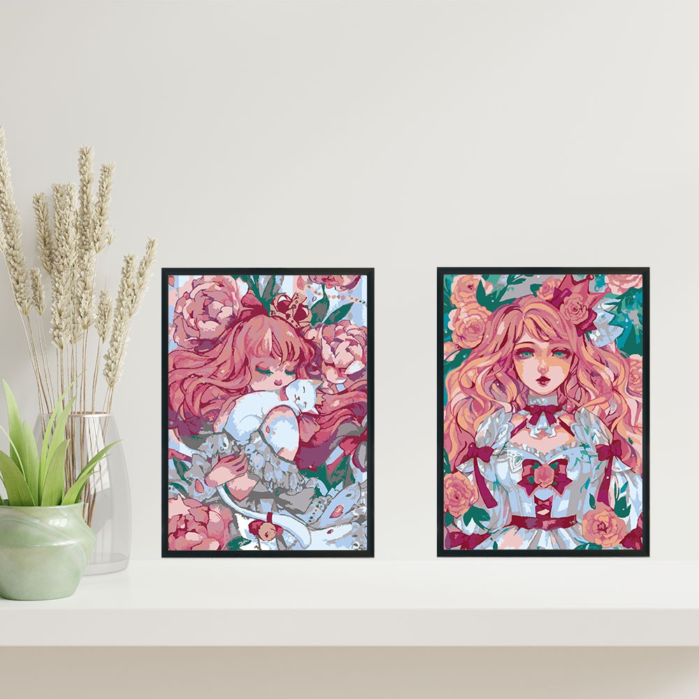 Tranh sơn dầu số hóa tự tô màu theo số - BỘ 2 TRANH VẼ CÔ GÁI CỰC HOT HIỆN NAY | BigBuy360 - bigbuy360.vn