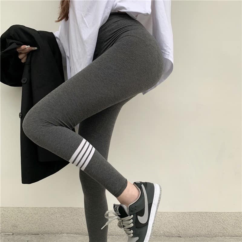 Quần legging nữ len tăm phối sọc co giãn giữ nhiệt hàng Quảng Châu cao cấp
