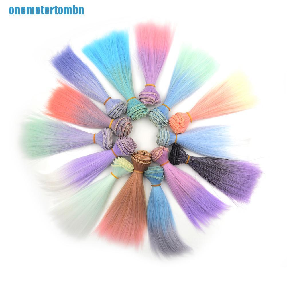 Tóc giả thẳng tự nhiên chịu nhiệt cao cho búp bê BJD/ SD 15cm * 100cm