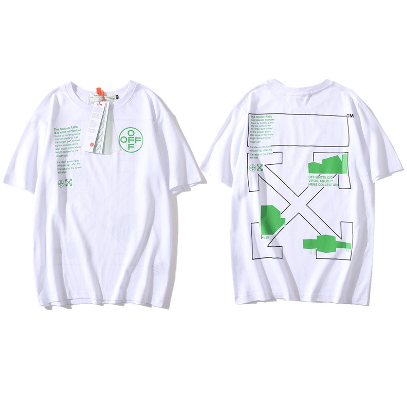 Áo Thun Tay Ngắn In Hoạ Tiết Off White Thời Trang Dành Cho Cặp Đôi