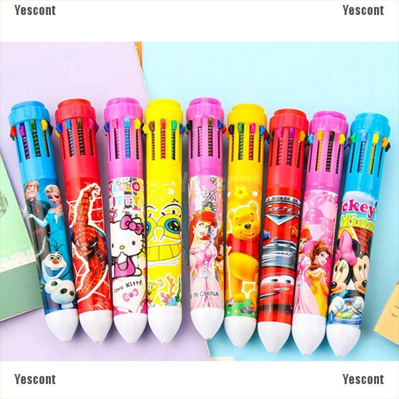 Bút Bi Nhiều Màu 10 Trong 1 Tiện Dụng Đa Năng