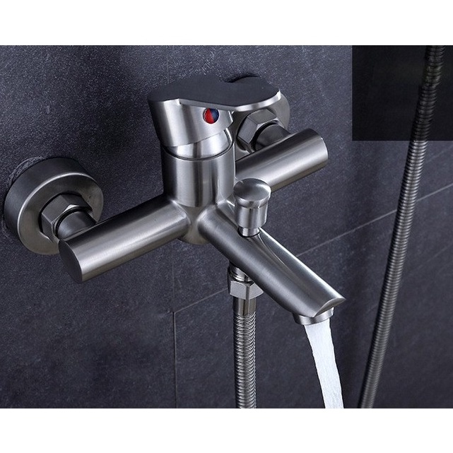 Củ sen tắm nóng lạnh củ tròn giá rẻ inox 304 cao cấp tặng kèm 2 chân Z - QM0025