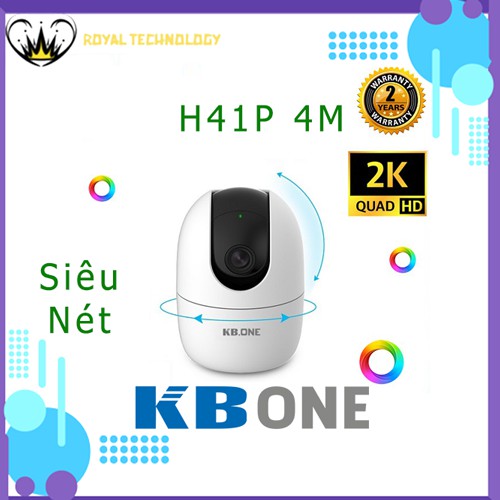 [NPP CHÍNH HÃNG] Camera IP Wifi KBONE KN - H41P 4.0MP Điều Khiển Bằng Giọng Nói, Điện Thoại, Chuyển Đổi Nhiệt Độ Màu Sắc