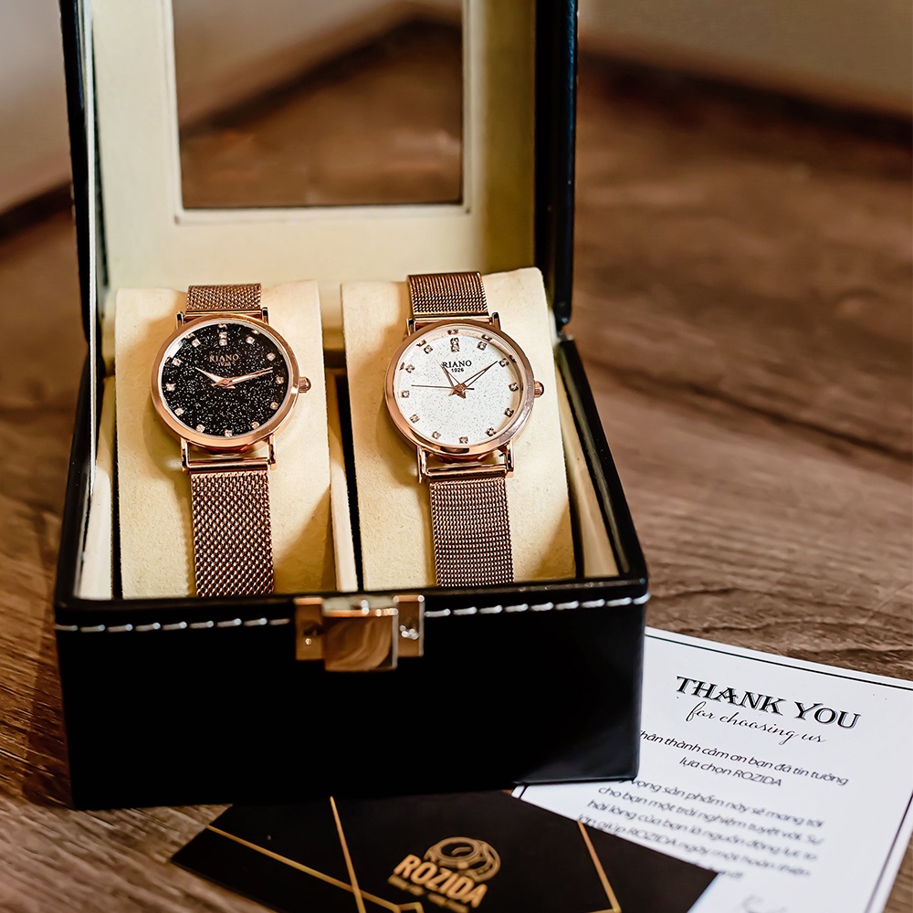 Đồng hồ nữ đẹp chính hãng mặt tròn nhỏ thời trang cao cấp cấp dây kim loại chống nước Rozida'1 DH12 | BigBuy360 - bigbuy360.vn