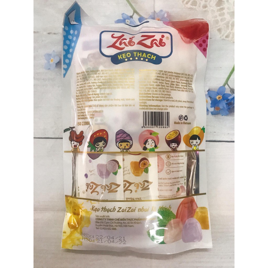 Kẹo Thạch Zaizai Dài tiết hạnh mẫu mã mới Gói 320g
