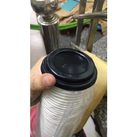 50 cốc giấy, ly giấy 9oz ( 270ml) kèm nắp đen
