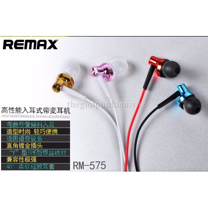 Tai nghe dây rack 3.5 Remax RM-575-Màu ngẫu nhiên