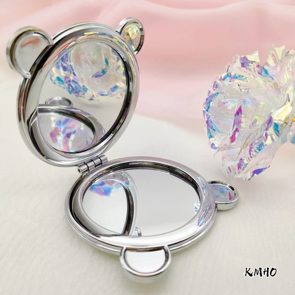 KMHO Gương Trang Điểm mini Cầm Tay Độ Nét Cao Hình Tròn Nhỏ Dễ Mang Theo Kiểu Hoạt Hình Dễ Thương Có Cát Chảy Cho Bạn Gái