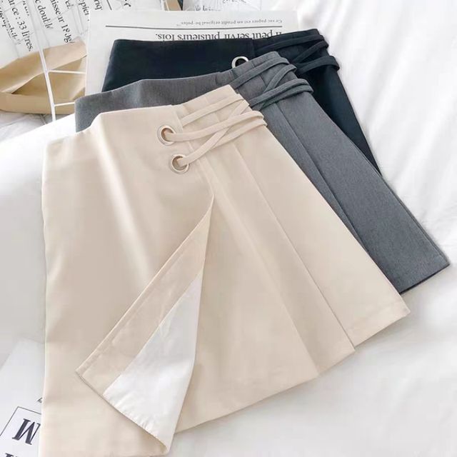 Chân váy xếp ly đan dây có quần trong-BIGSIZE- C020