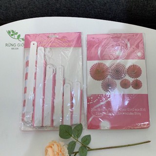 Bô quạt giấy trang trí 6 quạt