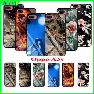 Ốp lưng Oppo A3s Mặt kính 3D sang trọng, Hình ảnh sắc nét không nhòe, không mờ phai, Acovit