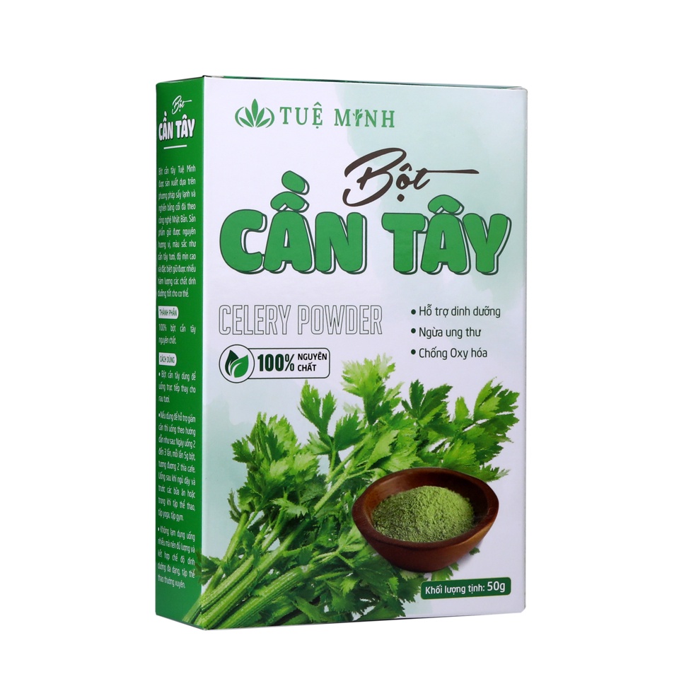 Bột cần tây nguyên chất Tuệ Minh, tinh bột cần tây sấy lạnh Organic giảm cân 50g