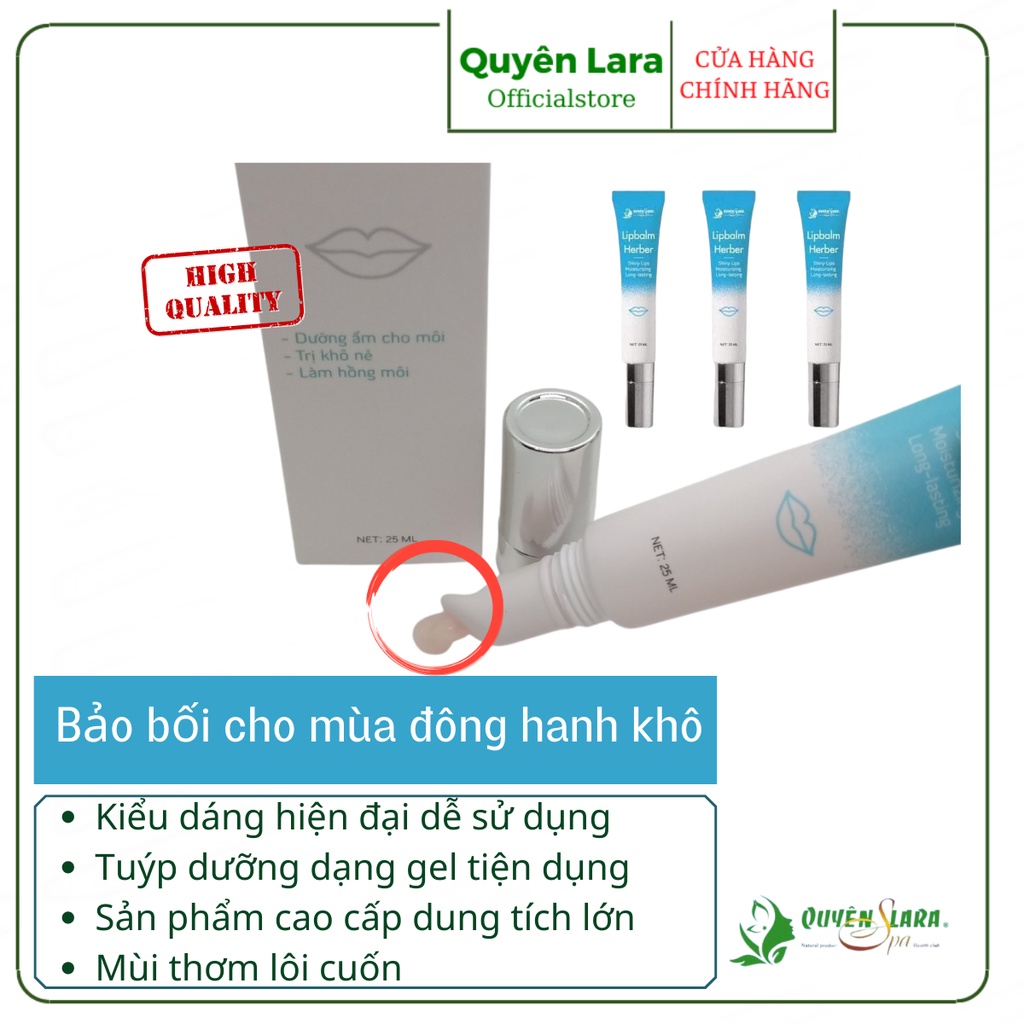 Gel Dưỡng Môi Lipbalm Herber Quyên Lara Giúp Dưỡng Ẩm,Làm Dịu Mềm Và Hồng Môi Chống Khô Nẻ Tuýp 25ml