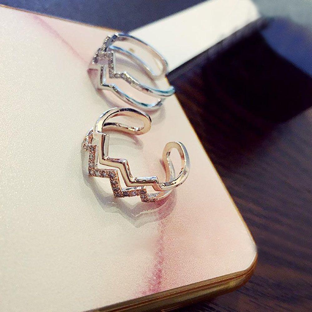 Nhẫn Hoa Hồng Gợn Sóng LEILY LEILY|Nhẫn Hở Đính Đá Nhiều Màu Sắc Hợp Thời Trang