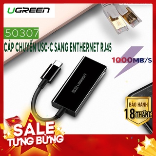 Bộ Chuyển USB Type-C to Lan 10/100/1000Mbps UGREEN 50307 chính hãng