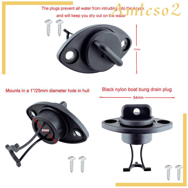 Set 2 Nút Chặn Lỗ Thoát Nước Kèm Ốc Vít 1 "/ 25mm Cho Tàu Thuyền | BigBuy360 - bigbuy360.vn