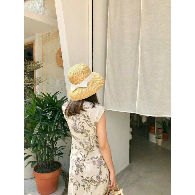 Mũ cói lồng đèn cỏ tự nhiên size nhỏ siêu đẹp