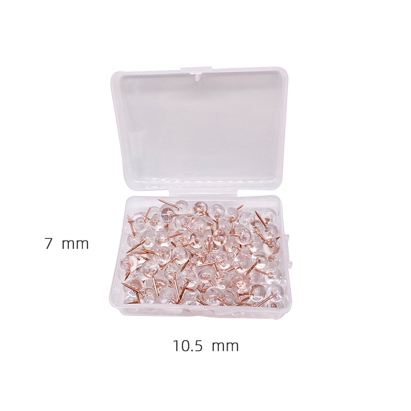 Set 100 ghim gài móc đồ màu vàng hồng trong suốt từ PVC tiện dụng