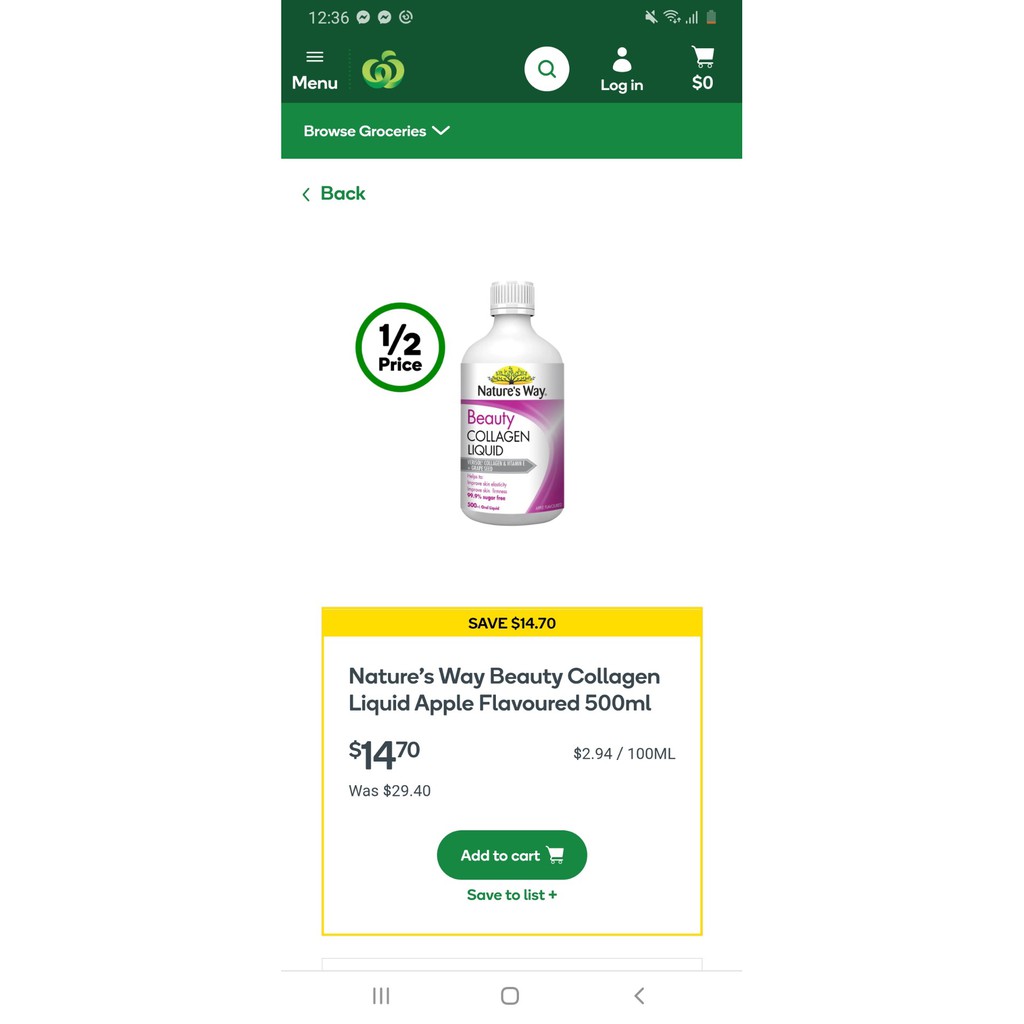 Collagen Nature way 500ml của Úc- ĐỦ BILL CHEMIST, WW | BigBuy360 - bigbuy360.vn