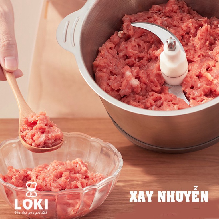 Máy xay thịt Kitchen Expert dung tích 2L cối Inox cho gia đình, sản phẩm chất lượng có bảo hành