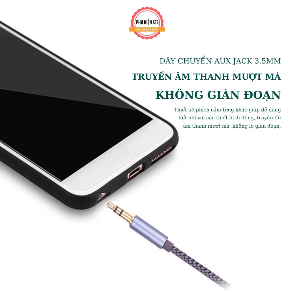 Dây AUX kết nối loa 2 đầu 3.5mm Jack dành cho audio kết nối âm thanh laptop điện thoại  amply chân tròn 3 5 mm
