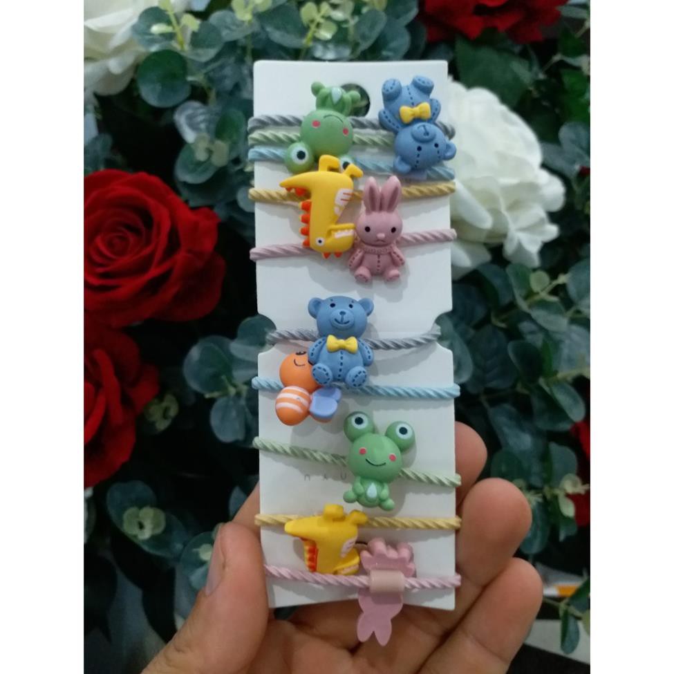 Set 10 Dây Buộc Tóc Cho Bé Gái Hoạt Hình Dễ Thương
