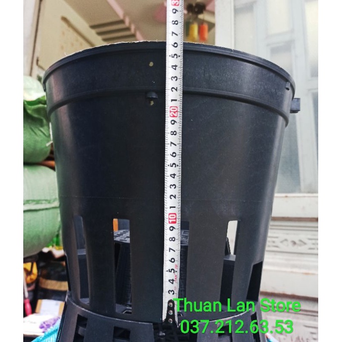 Chậu Nhựa Đen Trồng Lan Size Đại F35 Cứng Cáp