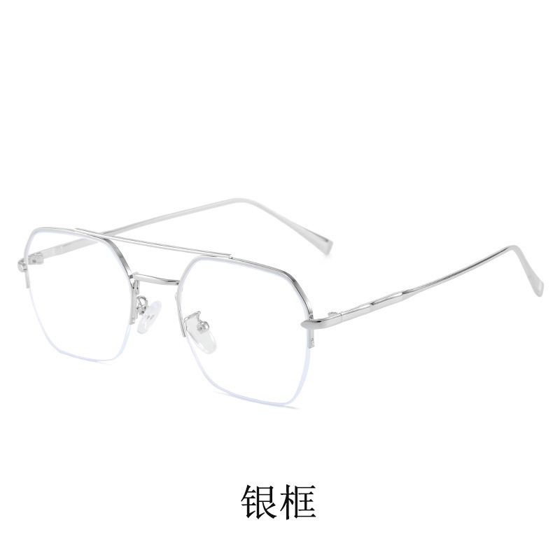 Mắt Kính Gọng Tròn Chống Bức Xạ Bằng Kim Loại Phong Cách Hàn Quốc Cổ Điển Dành Cho Nam Nữ