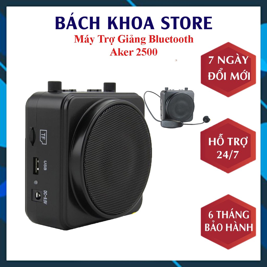 Máy Trợ Giảng Bluetooth Aker MR 2500 Đa Năng, Loa Trợ Giảng Hỗ Trợ Giáo Viên, Hướng Dẫn Viên