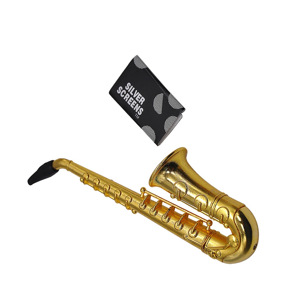 Tẩu Hút Thuốc Hình Kèn Saxophone Mini Bằng Kim Loại