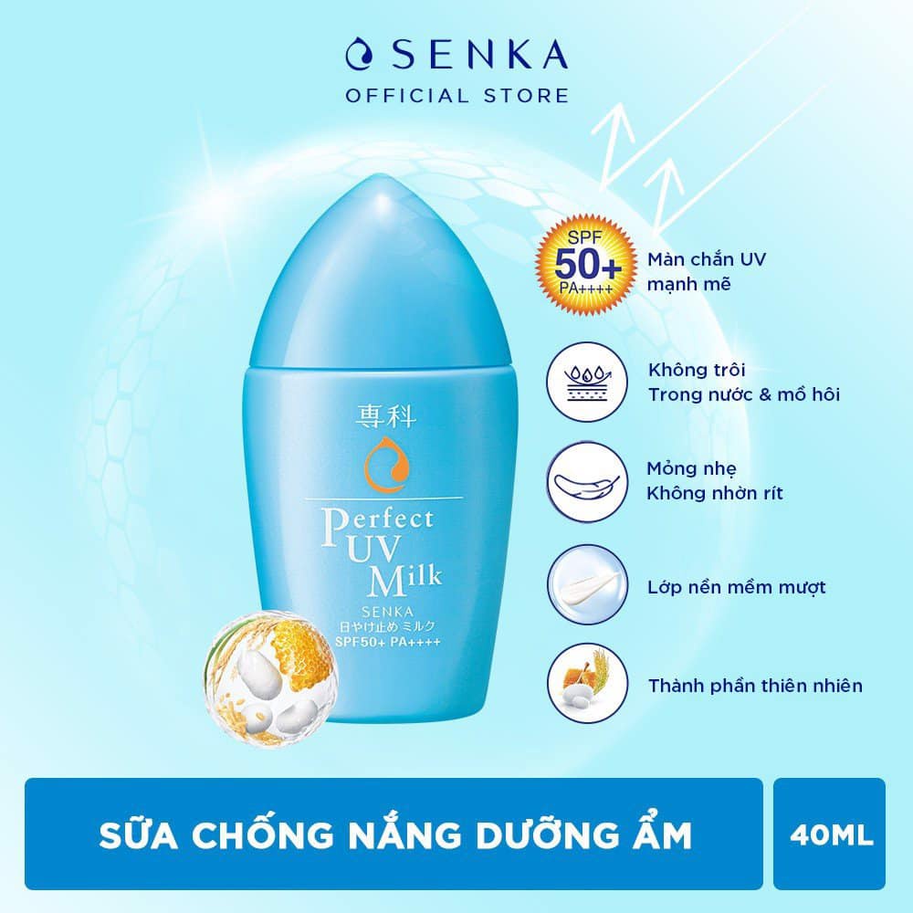 [HÀNG CHÍNH HÃNG SENKA ] SỮA CHỐNG NẮNG Senka Perfect UV Milk SPF 50+/PA++++ 40ML