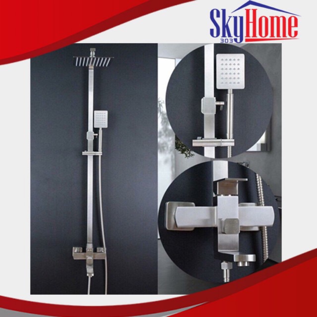 [HÀNG CHUẨN] Sen cây vuông Skyhome nóng lạnh inox 304