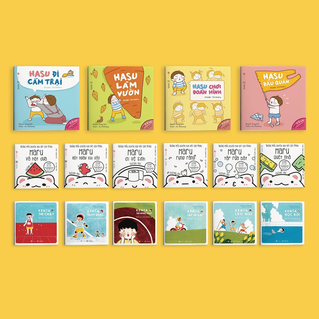Sách Ehon Nhật Bản - Combo 16 cuốn Hasu, Maru, Kenta - dành cho bé từ 2 tuổi