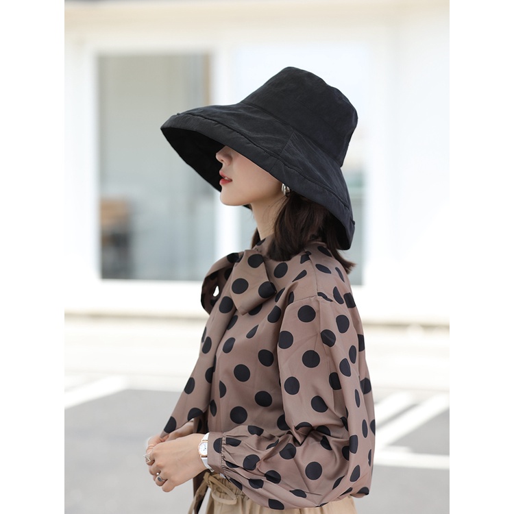 Nón Bucket Chống Tia Uv Có Vành Che Mặt Chống Tia Uv Phong Cách Hàn Quốc Thời Trang Mùa Hè Cho Nữ