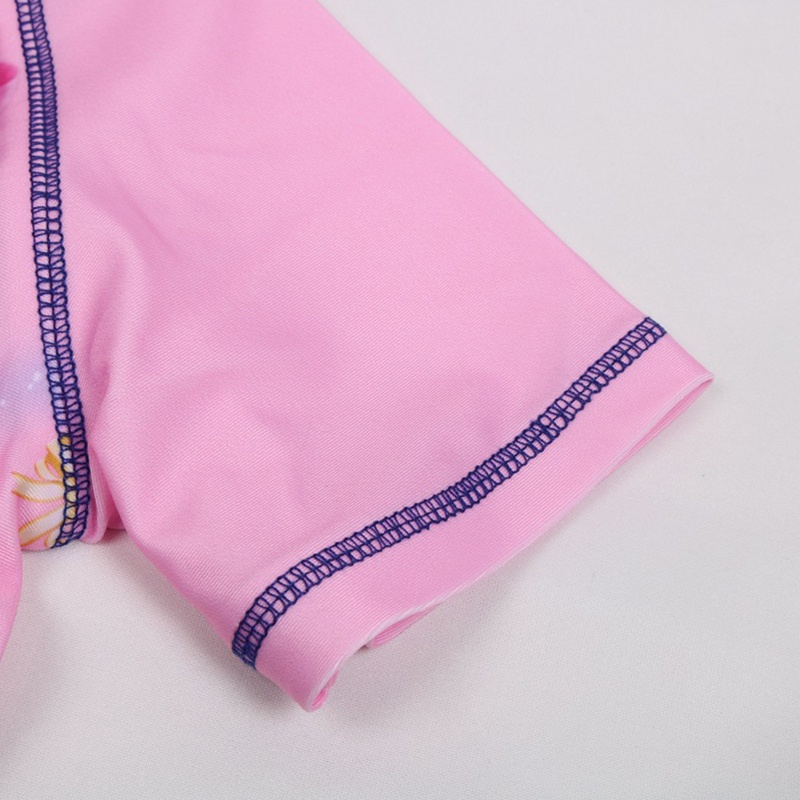 Bộ Đồ Bơi Liền Thân Tay Ngắn + Mũ Bơi Họa Tiết Aisha Dễ Thương Cho Bé Gái