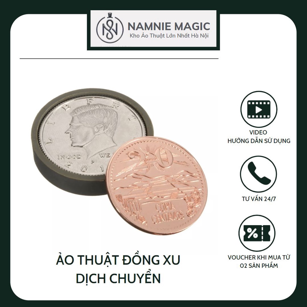 Ảo Thuật Đồng Xu Dịch Chuyển Tàng Hình Scotch & Soda, Đạo Cụ Biểu Diễn Đường Phố, Đồ Chơi Sáng Tạo,Thông Minh Cho Bé